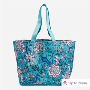Vera Bradley Lighten Up Deluxe Family Tote Bag in Peacock Garden NWT